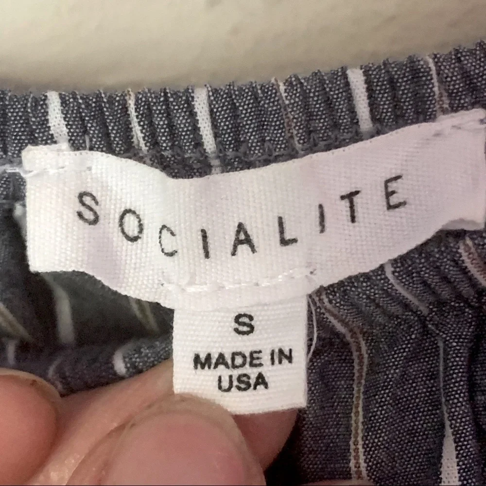 SOCIALITE Nordstrom Striped Off-The-Shoulder Mini Dress Coverup Loose Fit Small - Picture 2 of 14